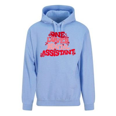 Groovy Retro One Loved Dental Assistant Happy Valentines Day Funny Gift Unisex Surf Hoodie