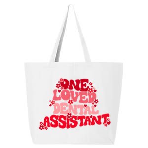 Groovy Retro One Loved Dental Assistant Happy Valentines Day Funny Gift 25L Jumbo Tote