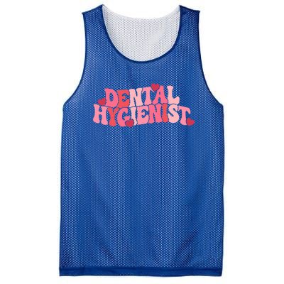 Groovy Retro One Loved Dental Hygienist Happy Valentines Day Gift Mesh Reversible Basketball Jersey Tank