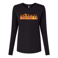 Groovy Retro Occupational Therapy Vintage Fall Leaves Autumn Womens Cotton Relaxed Long Sleeve T-Shirt