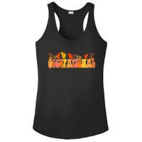 Groovy Retro Occupational Therapy Vintage Fall Leaves Autumn Ladies PosiCharge Competitor Racerback Tank