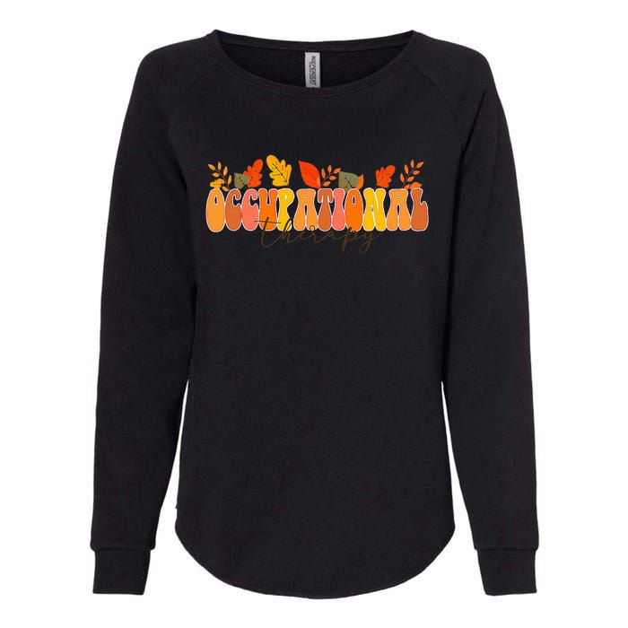 Groovy Retro Occupational Therapy Vintage Fall Leaves Autumn Womens California Wash Sweatshirt