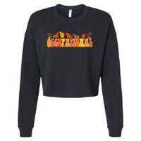 Groovy Retro Occupational Therapy Vintage Fall Leaves Autumn Cropped Pullover Crew