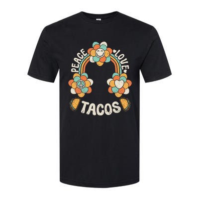 Groovy Rainbow Outfit Mexican Food Lover Peace Love Tacos Softstyle® CVC T-Shirt