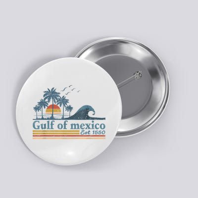 Gulf Retro Of Mexico Est 1550 Retro Vintage Beach Button