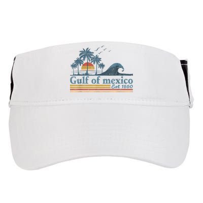 Gulf Retro Of Mexico Est 1550 Retro Vintage Beach Adult Drive Performance Visor