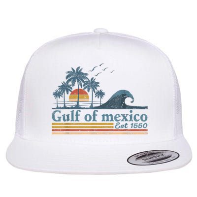 Gulf Retro Of Mexico Est 1550 Retro Vintage Beach Flatbill Hat