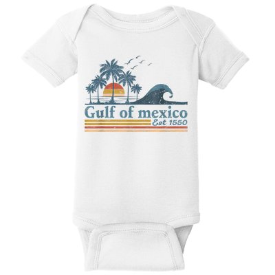 Gulf Retro Of Mexico Est 1550 Retro Vintage Beach Baby Bodysuit