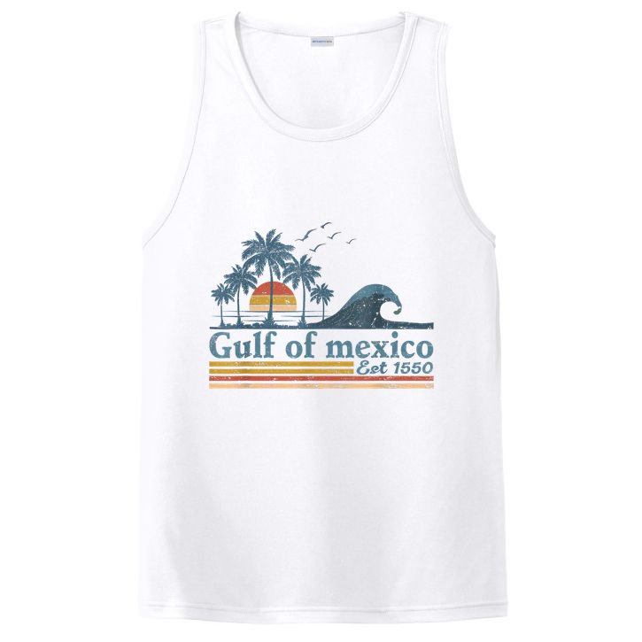 Gulf Retro Of Mexico Est 1550 Retro Vintage Beach PosiCharge Competitor Tank