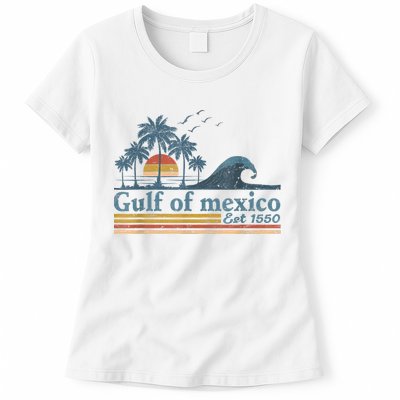 Gulf Retro Of Mexico Est 1550 Retro Vintage Beach Womens T-Shirt