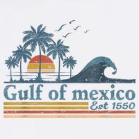 Gulf Retro Of Mexico Est 1550 Retro Vintage Beach Womens T-Shirt