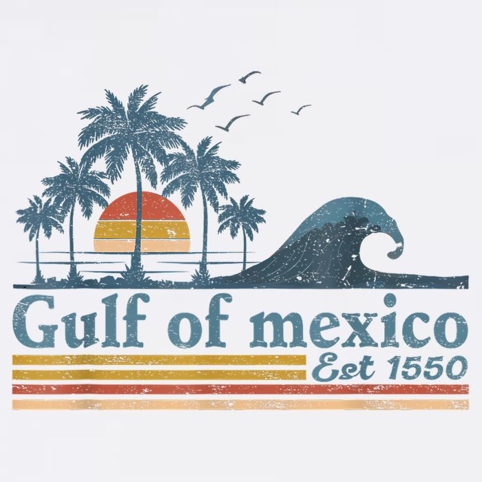 Gulf Retro Of Mexico Est 1550 Retro Vintage Beach Womens T-Shirt