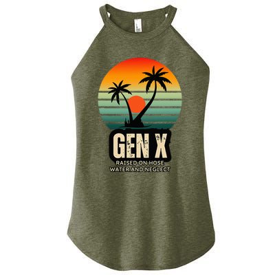 Genx Raised On Hose Water And Neglect Women’s Perfect Tri Rocker Tank