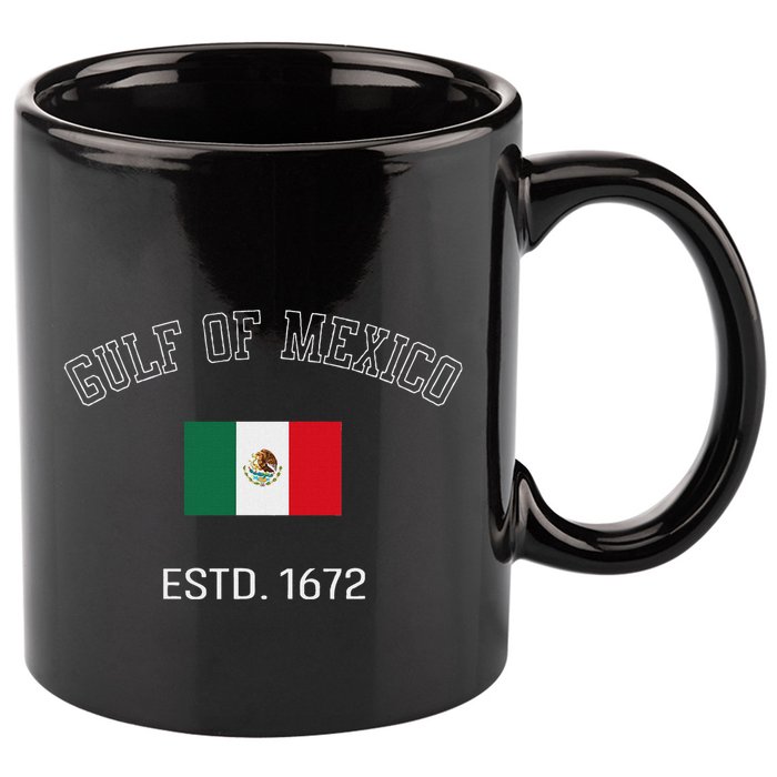 Gulf Retro Of Mexico Forever Estd 1672 Mexican Flag Gulf 11oz C Handle Ceramic Mug