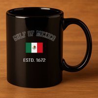 Gulf Retro Of Mexico Forever Estd 1672 Mexican Flag Gulf 11oz C Handle Ceramic Mug