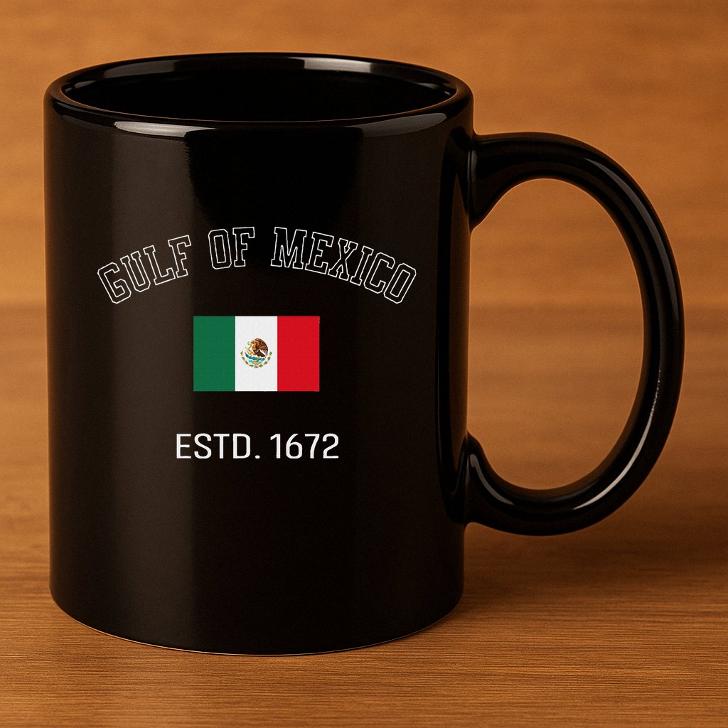 Gulf Retro Of Mexico Forever Estd 1672 Mexican Flag Gulf 11oz C Handle Ceramic Mug