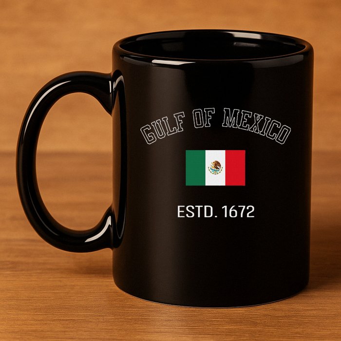 Gulf Retro Of Mexico Forever Estd 1672 Mexican Flag Gulf 11oz C Handle Ceramic Mug