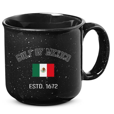 Gulf Retro Of Mexico Forever Estd 1672 Mexican Flag Gulf 15oz Campfire Ceramic Mug