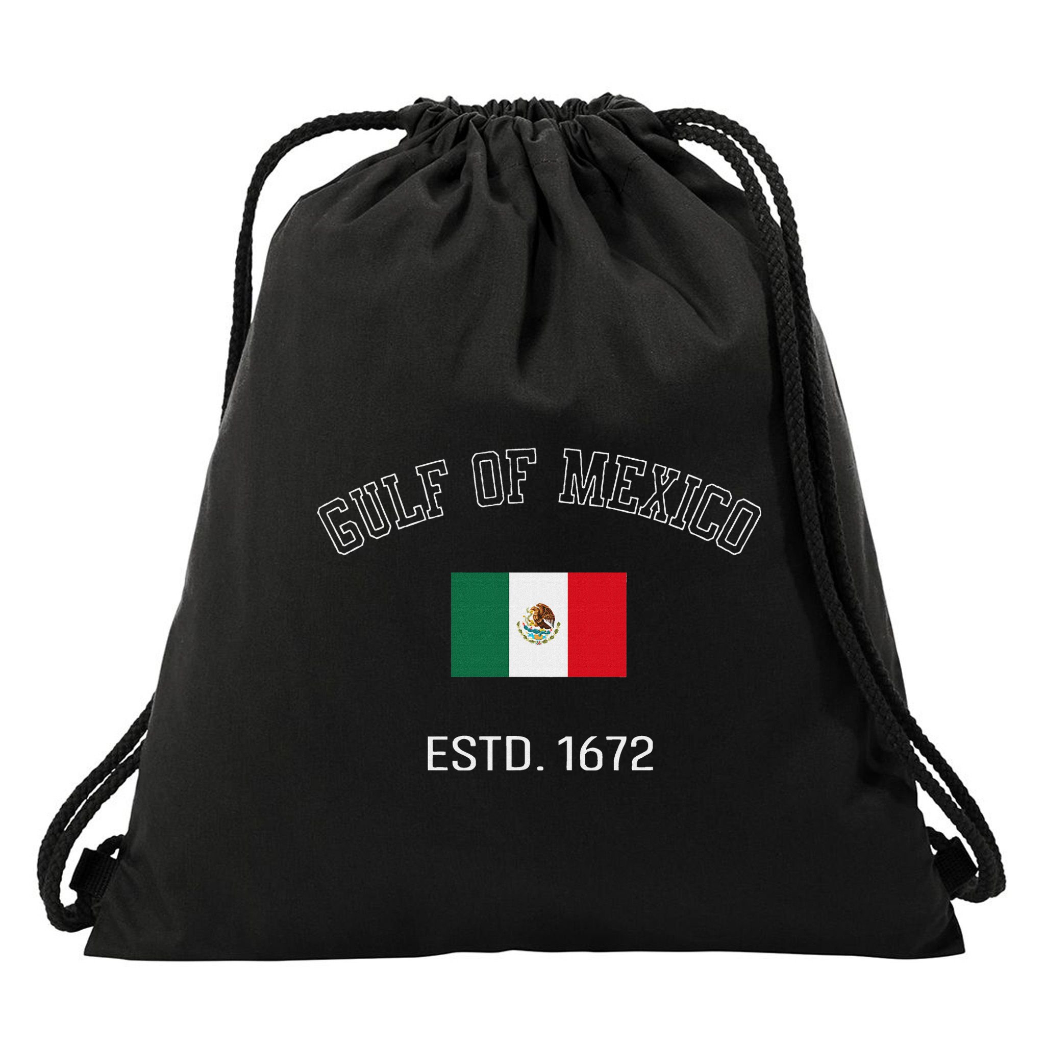 Gulf Retro Of Mexico Forever Estd 1672 Mexican Flag Gulf Drawstring Bag