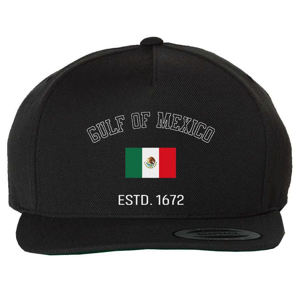 Gulf Retro Of Mexico Forever Estd 1672 Mexican Flag Gulf Wool Snapback Cap