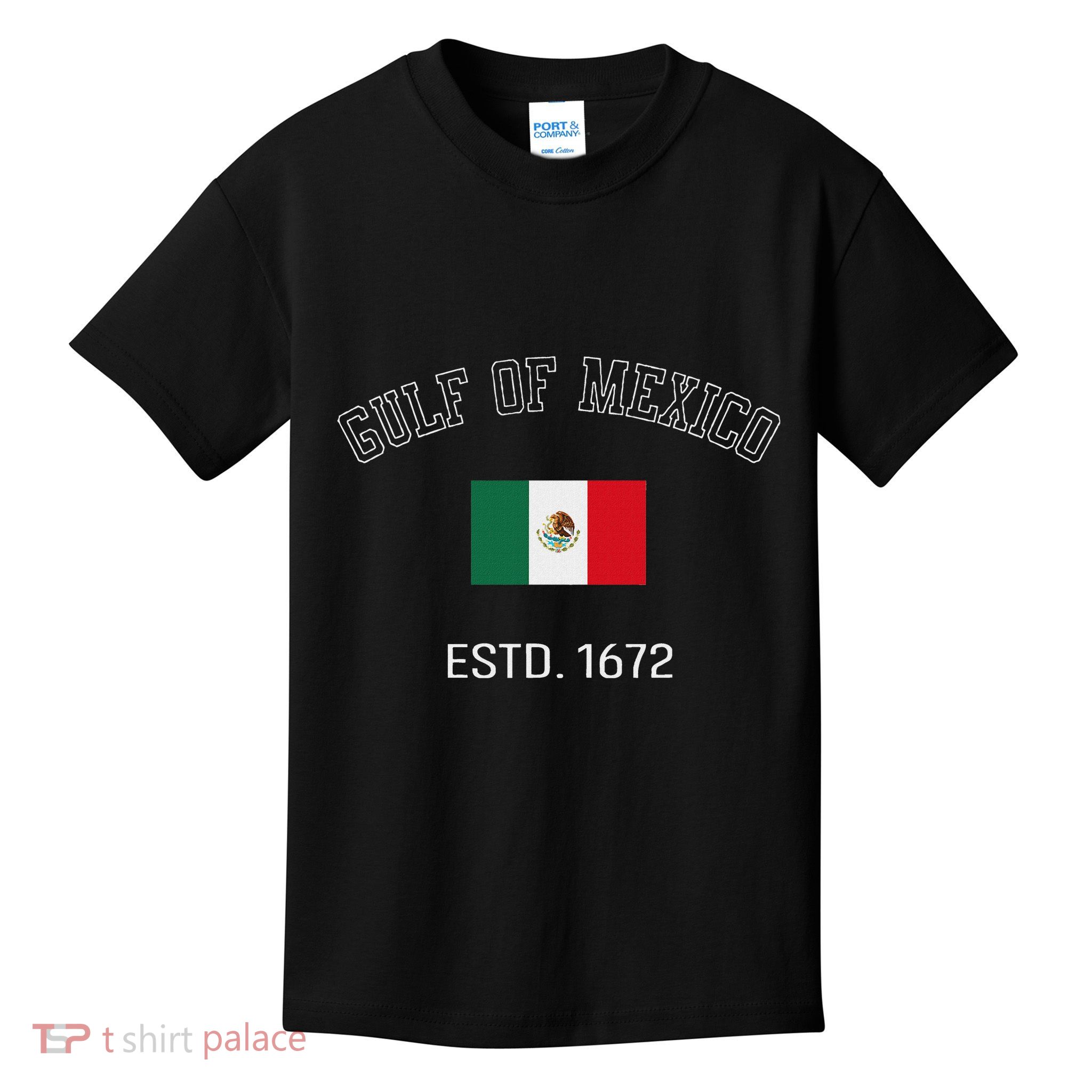 Gulf Retro Of Mexico Forever Estd 1672 Mexican Flag Gulf Kids T-Shirt