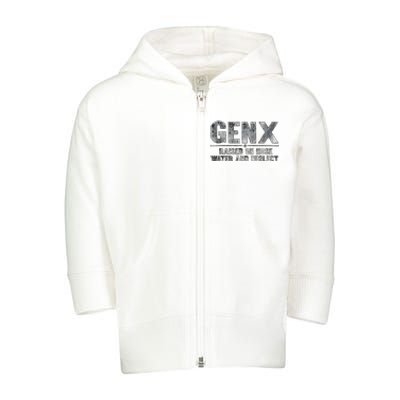 Genx Raised On Hose Water And Neglect Retro Toddler Zip Fleece Hoodie