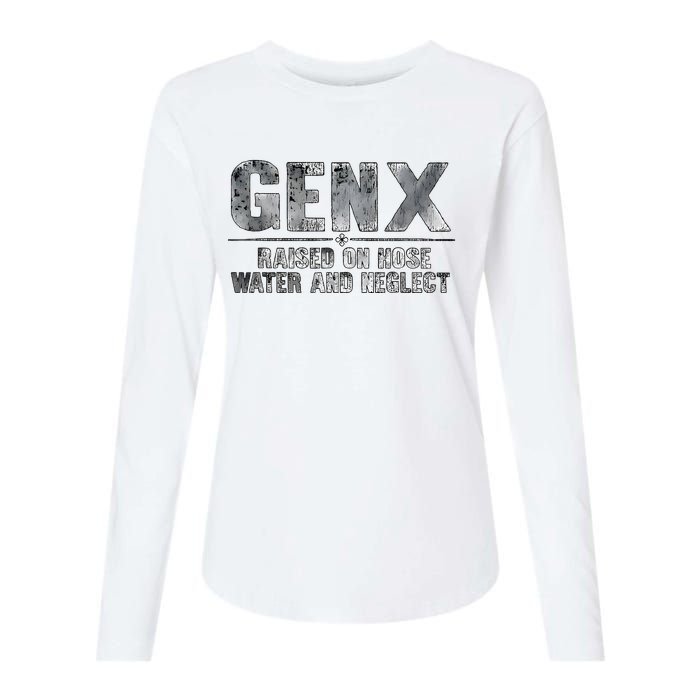 Genx Raised On Hose Water And Neglect Retro Womens Cotton Relaxed Long Sleeve T-Shirt