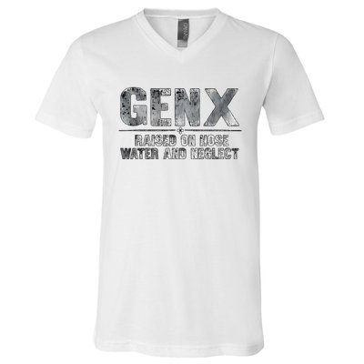 Genx Raised On Hose Water And Neglect Retro V-Neck T-Shirt