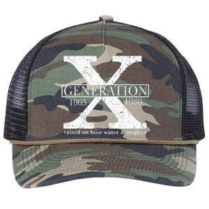 Genx Raised On Hose Water And Neglect Humor Retro Rope Trucker Hat Cap