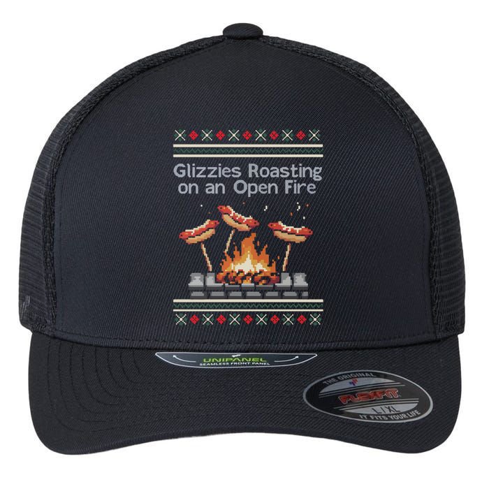 Glizzies Roasting On An Open Fire Tacky Flexfit Unipanel Trucker Cap