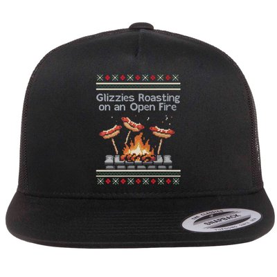 Glizzies Roasting On An Open Fire Tacky Flat Bill Trucker Hat