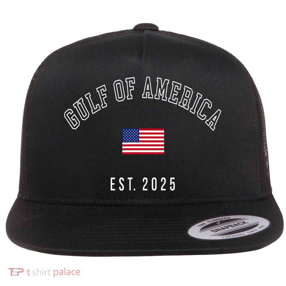 Gulf Retro Of America Est 2025 Usa American Flag Flat Bill Trucker Hat