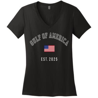 Gulf Retro Of America Est 2025 Usa American Flag Women's V-Neck T-Shirt