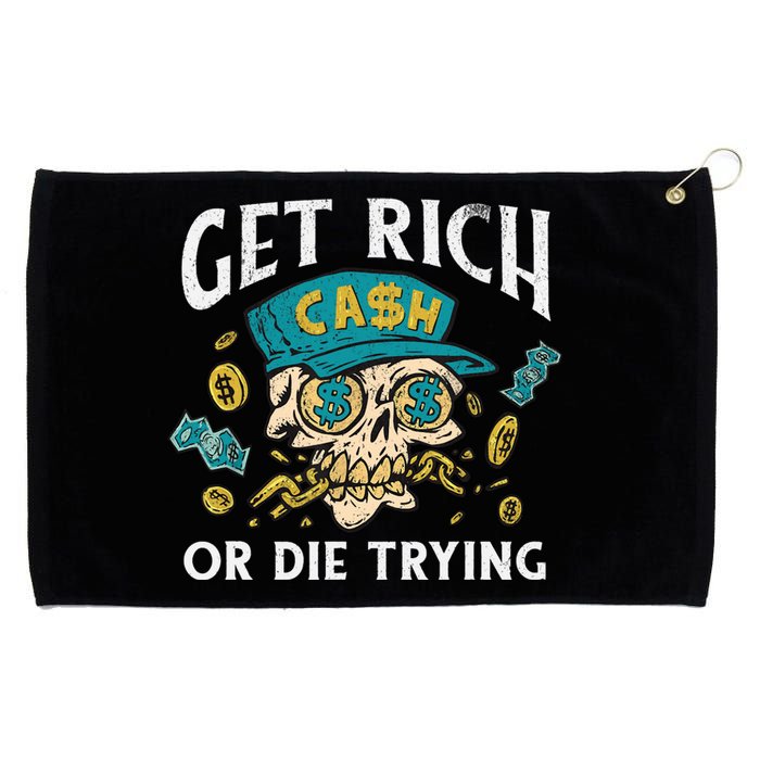 Get Rich Or Die Trying Money Hustle Hustler Cash Dollars Grommeted Golf Towel