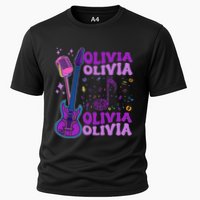 Girl Retro Olivia First Name Personalized Groovy 80S Performance Shirt