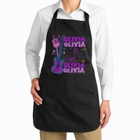 Girl Retro Olivia First Name Personalized Groovy 80S Apron