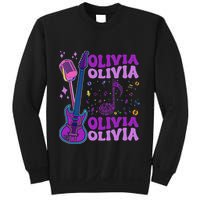 Girl Retro Olivia First Name Personalized Groovy 80S Sweatshirt