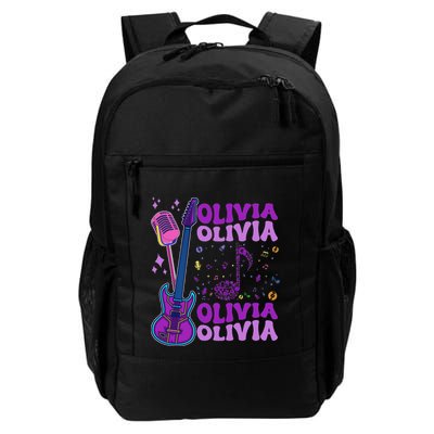 Girl Retro Olivia First Name Personalized Groovy 80S Backpack