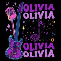 Girl Retro Olivia First Name Personalized Groovy 80S Button