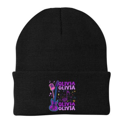 Girl Retro Olivia First Name Personalized Groovy 80S Beanie