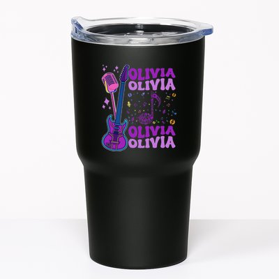 Girl Retro Olivia First Name Personalized Groovy 80S Tumbler