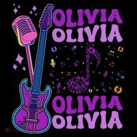Girl Retro Olivia First Name Personalized Groovy 80S Poster