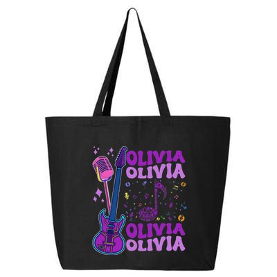 Girl Retro Olivia First Name Personalized Groovy 80S 25L Jumbo Tote