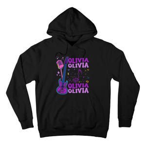 Girl Retro Olivia First Name Personalized Groovy 80S Tall Hoodie