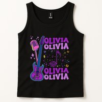 Girl Retro Olivia First Name Personalized Groovy 80S Tank Top