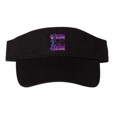 Girl Retro Olivia First Name Personalized Groovy 80S Visor