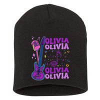 Girl Retro Olivia First Name Personalized Groovy 80S Short Acrylic Beanie