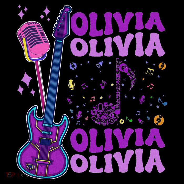 Girl Retro Olivia First Name Personalized Groovy 80S Zip Tote Bag