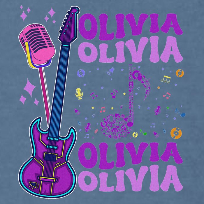 Girl Retro Olivia First Name Personalized Groovy 80S Garment-Dyed Sweatshirt