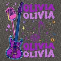 Girl Retro Olivia First Name Personalized Groovy 80S Cotton Canvas Backpack